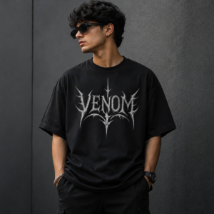 Venom oversized graphic T-shirt for men – premium 240 GSM drop shoulder streetwear tee